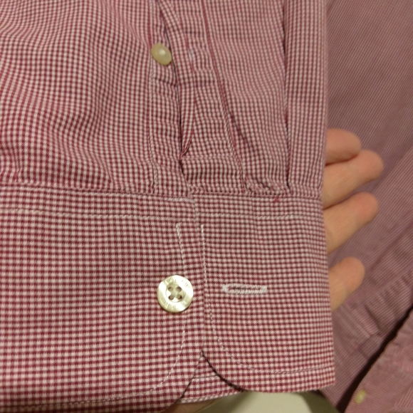 J. Crew Red Checked Button-Down, Size Large - Picture 6 of 8